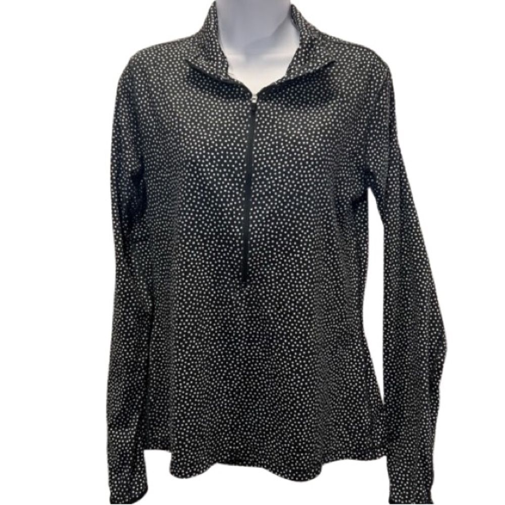Nike Black Dotted Half-Zip Long Sleeve Top